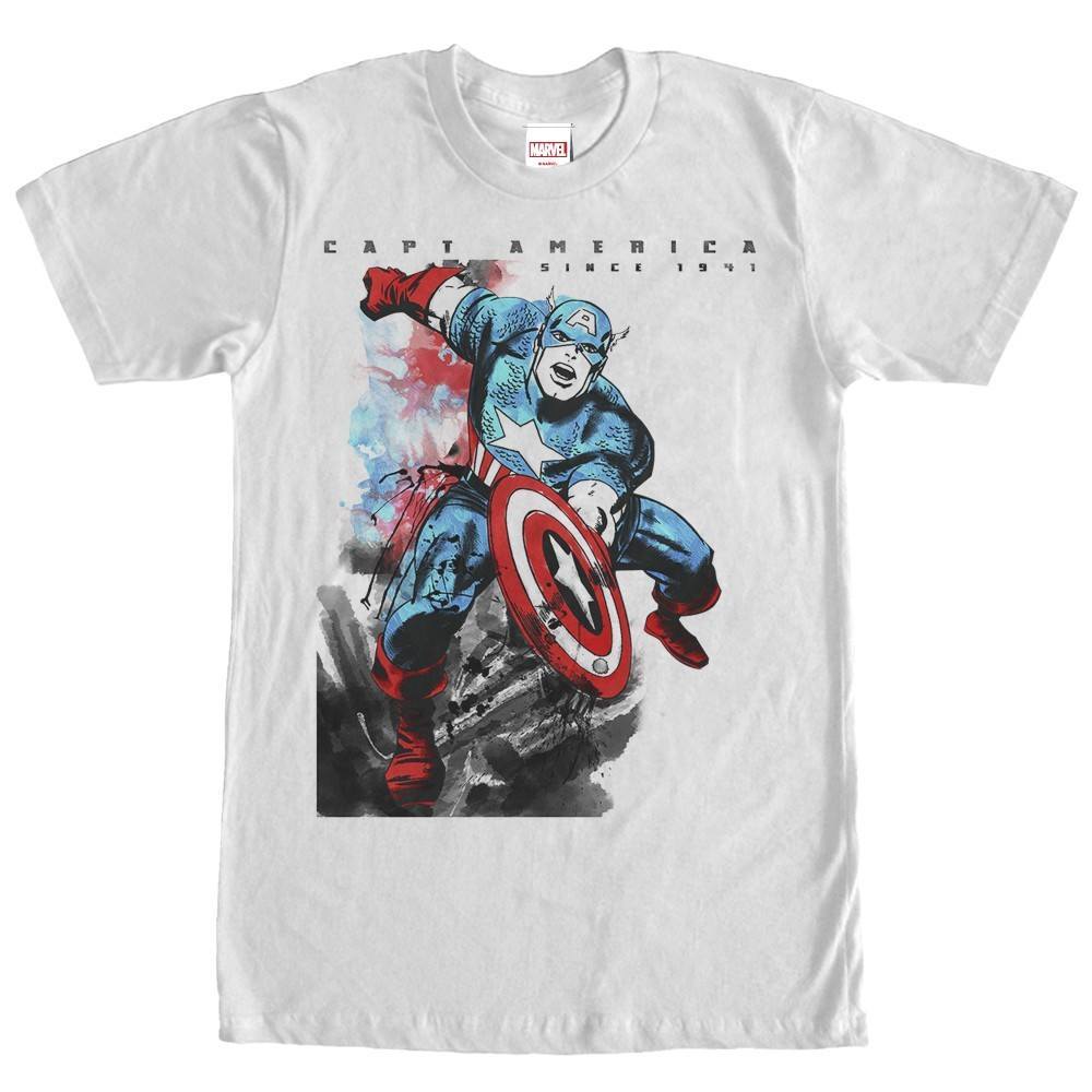 Captain America Watercolor Print Tshirt