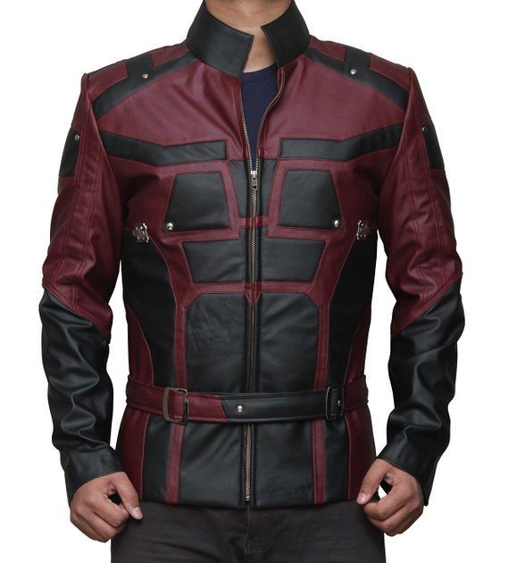 Daredevil Matt Murdock Red and Black Leather Jacket